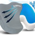 Sleepavo Pink Memory Foam Seat Cushion for Office Chair - Cooling Gel Pillow for Sciatica Coccyx Back Tailbone & Lower Back Pain Relief - Chair Pad for Lumbar Support in Office Desk, Car & Airplane